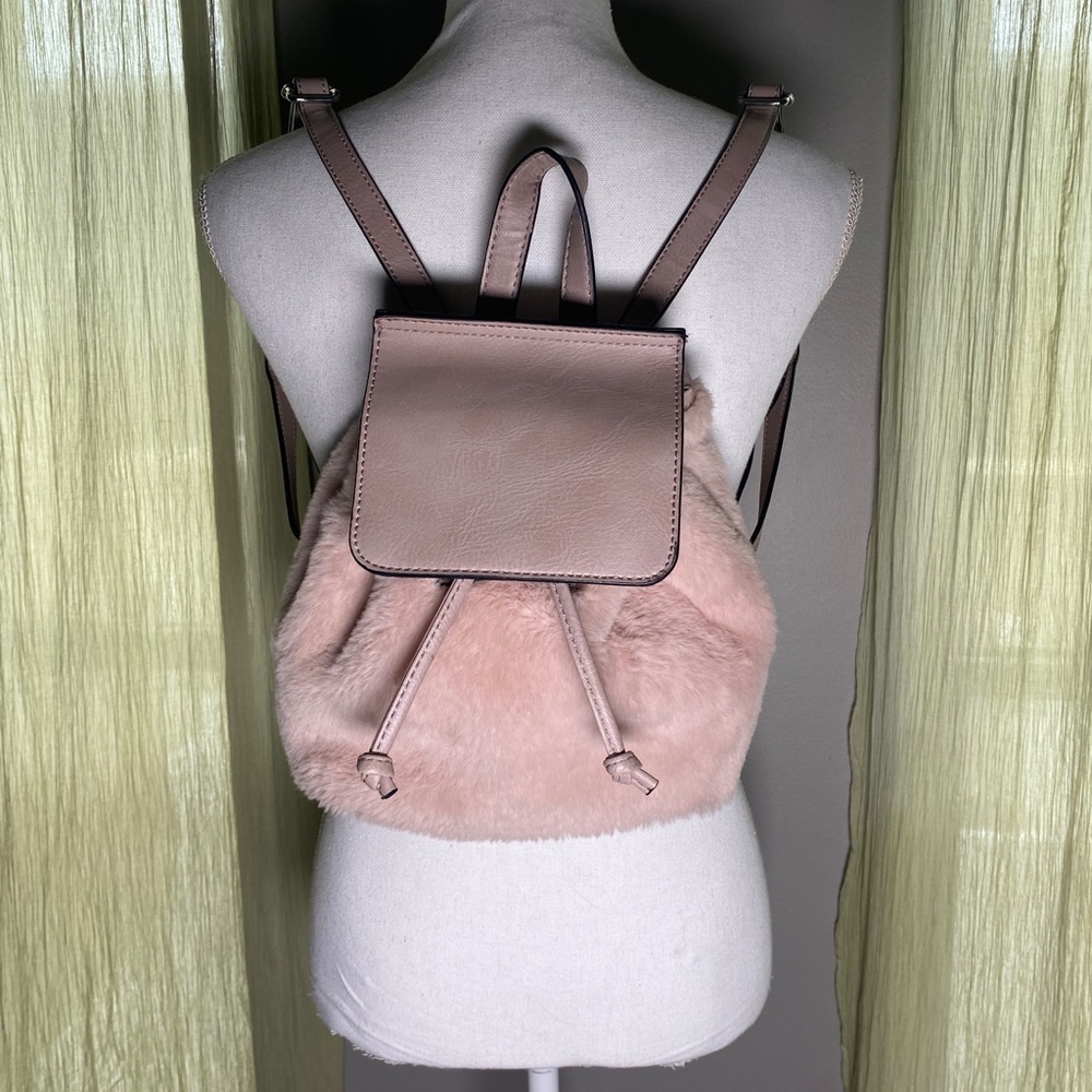 Fuzzy pink backpack